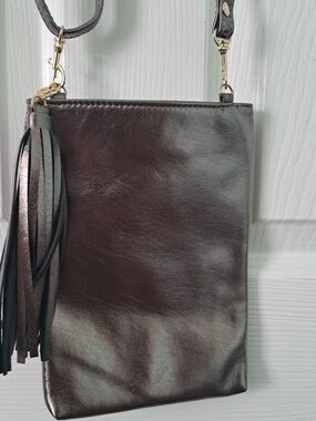 Julia Buxton Metallic Crossbody Bag with Adjustable Strap